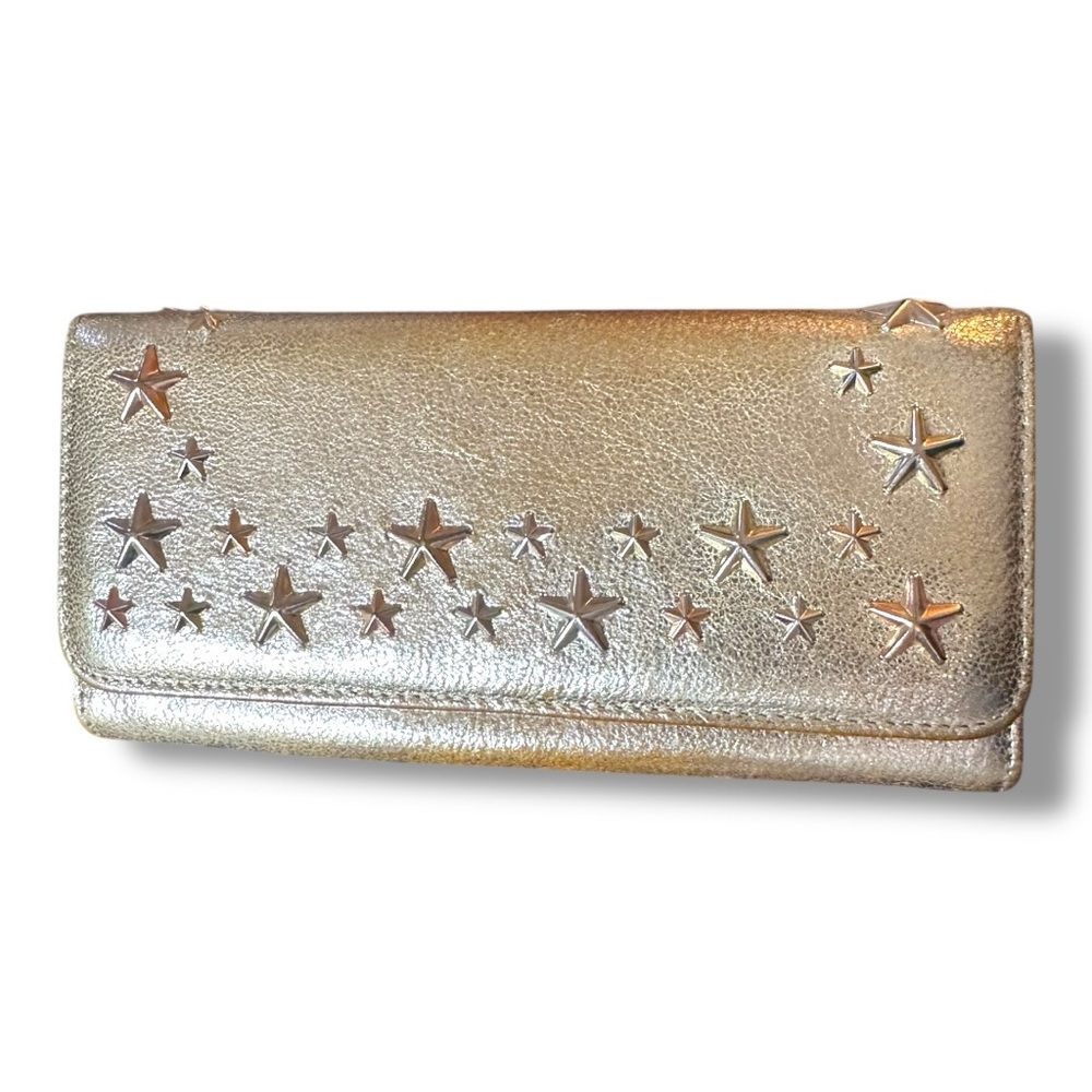Jimmy Choo Filipa Silver Star-Studded Wallet